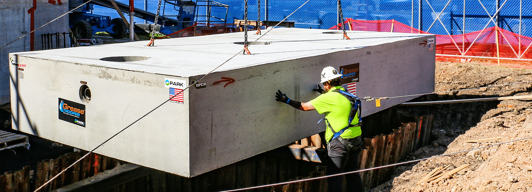 Buried Outdoors Grease Interceptor, Easy To Remove Cover